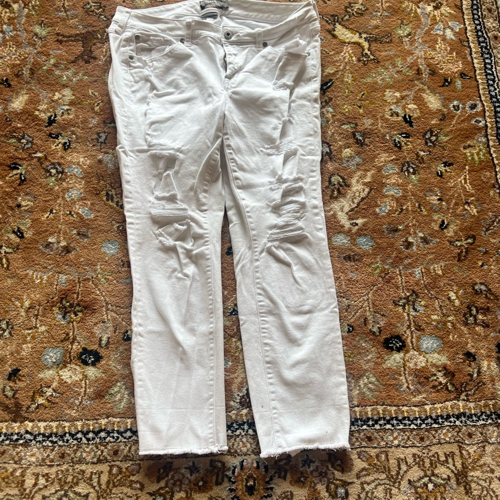 Torrid White Crop Boyfriend Jeans